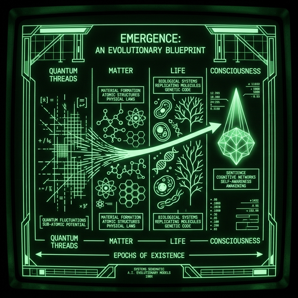 The universe’s story is one of emergence — quantum threads weaving into matter, matter evolving into life, and life awakening into consciousness. We are not separate from this cosmic dance; we are its echoes, its creators, and its witnesses.