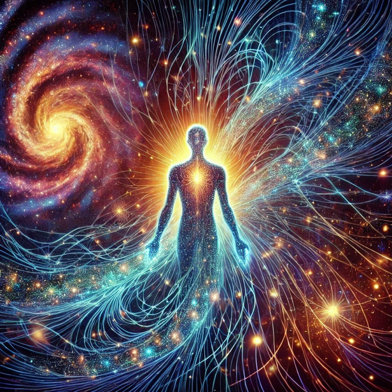 The universe is a cosmic tapestry, woven from threads of quantum information that connect every particle, every star, and every conscious thought.
